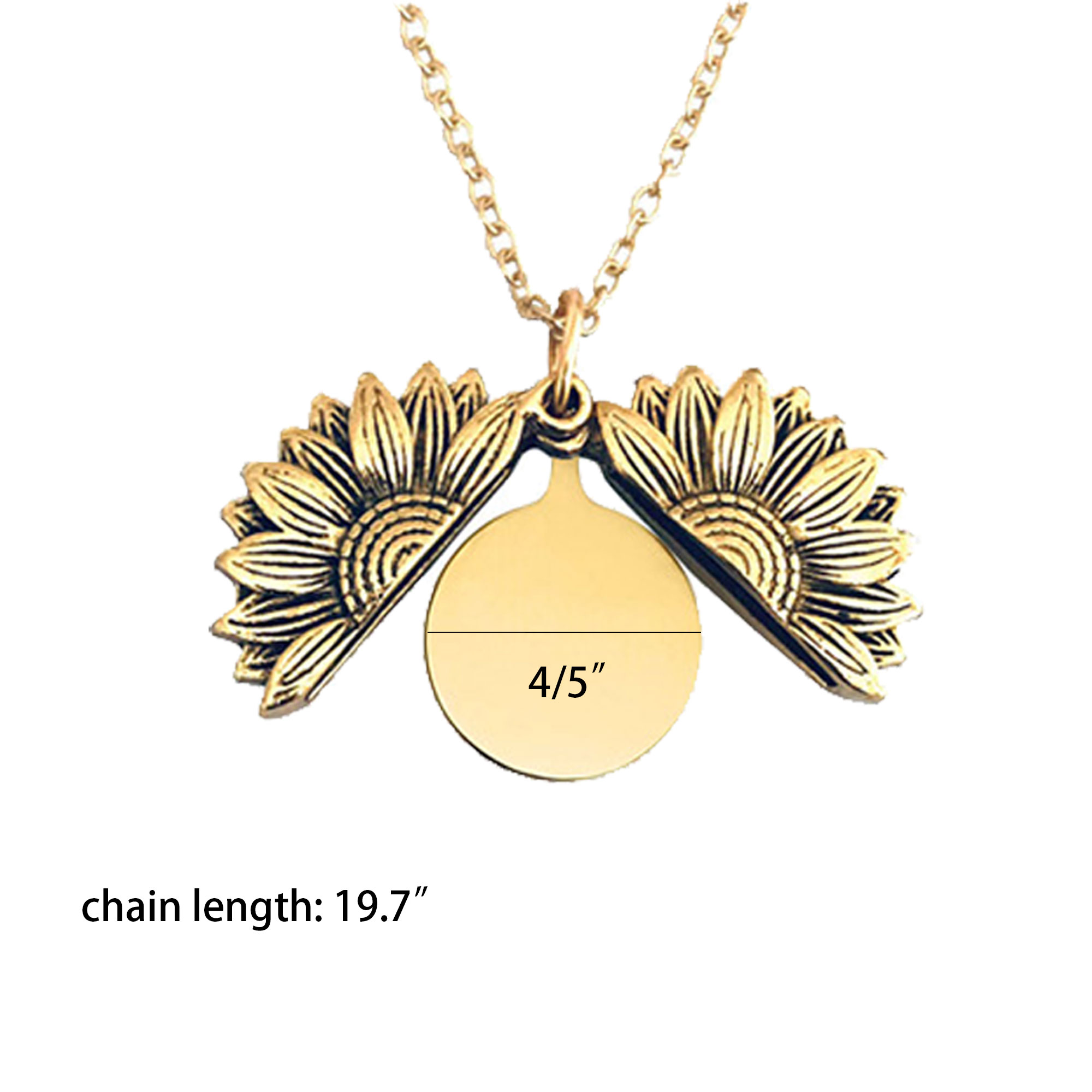 Sunflower Stainless Steel Round Brand Necklace 2