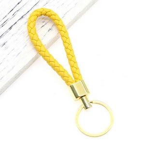 Stylish Weaved PU Leather Keychain with Metal Buckle 11