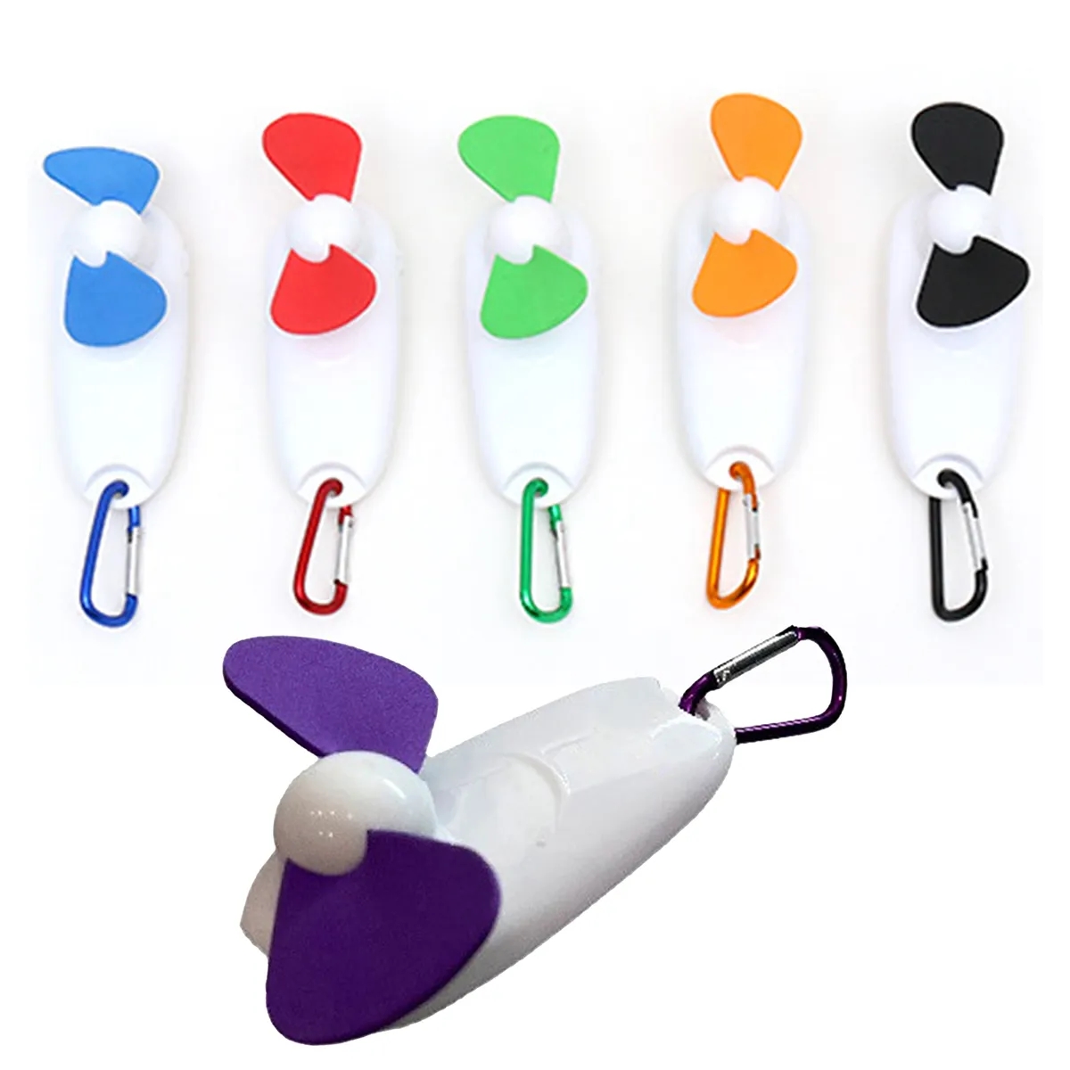 2 In 1 Portable Mini Led Handheld Cooling Fan With Carabiner 4