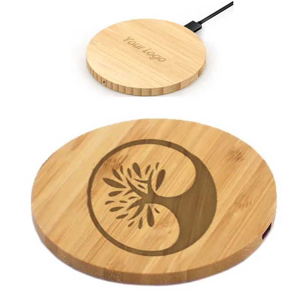Bamboo Round Wireless Charger 2