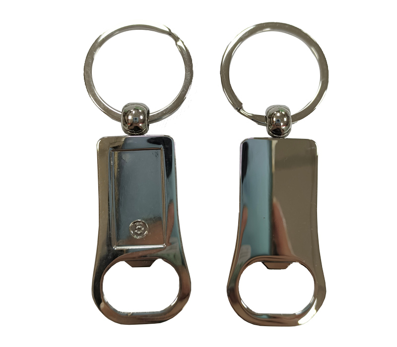 Rectangular Metal Bottle Opener Keyring 2