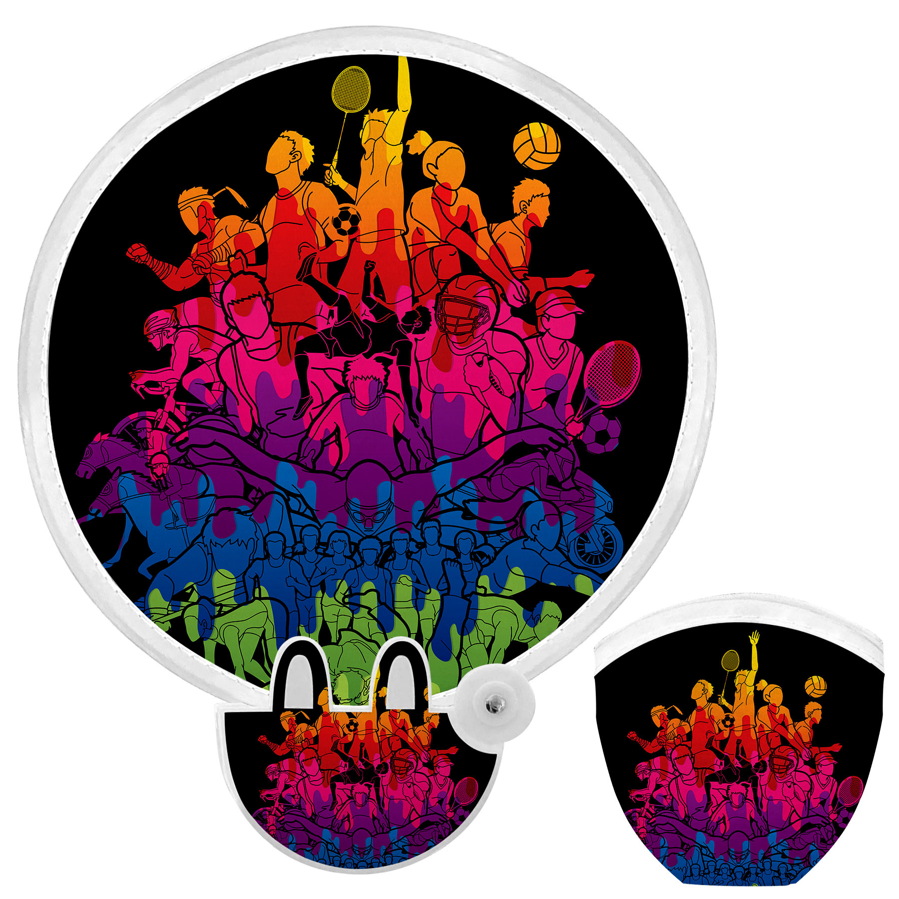 Polyester Folding Fan with Pouch 17