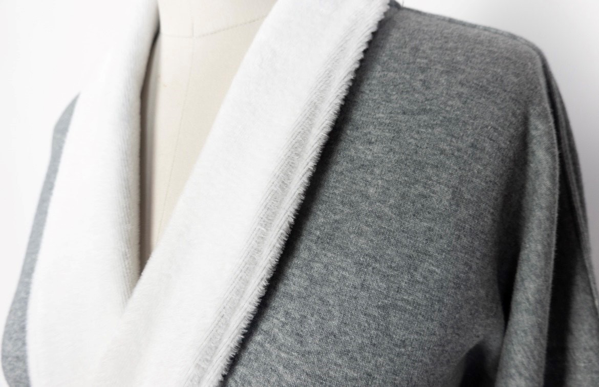 Jersey Shawl Collar Bathrobe in Grey 2