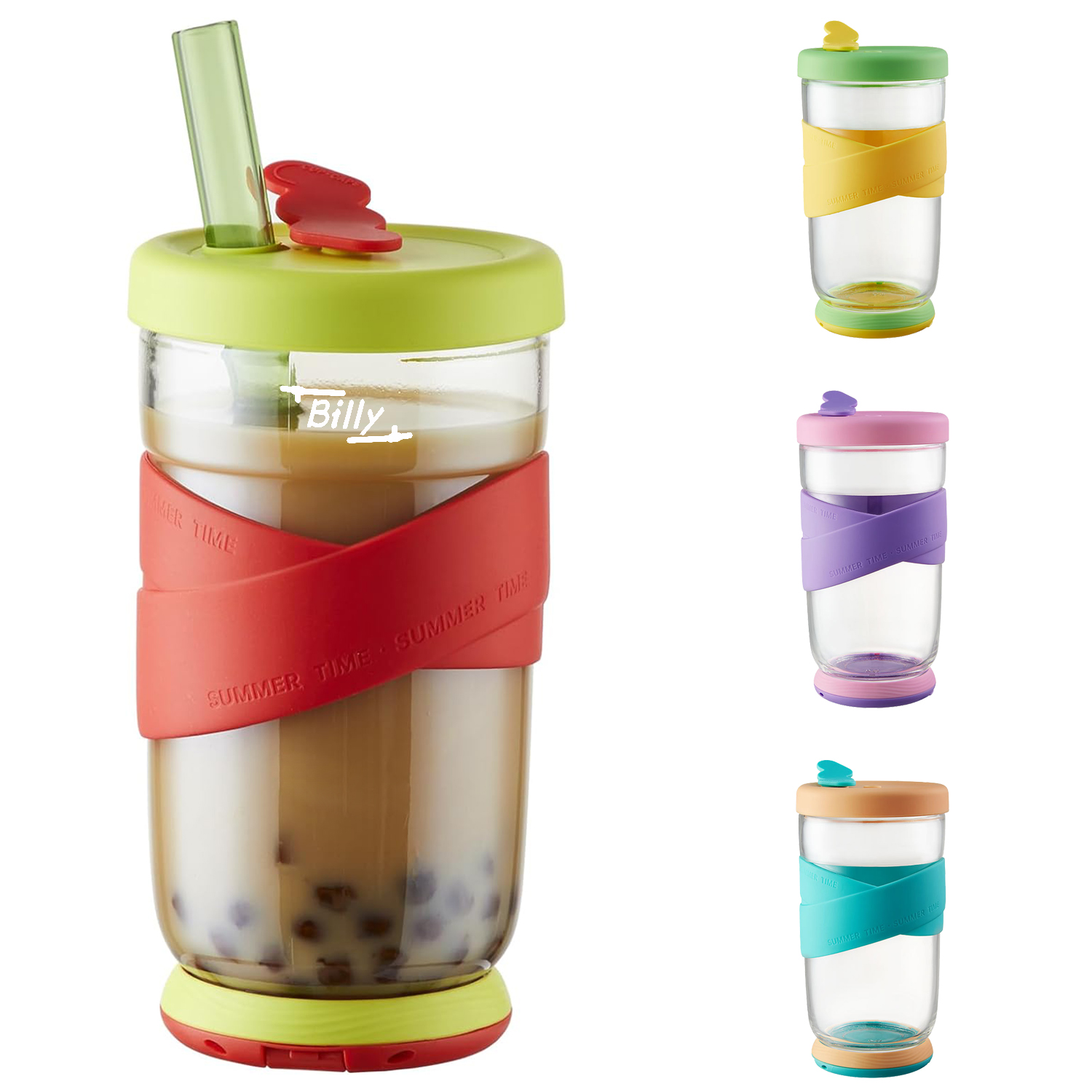 22Oz Glass Tumbler With Straw And Lid 2