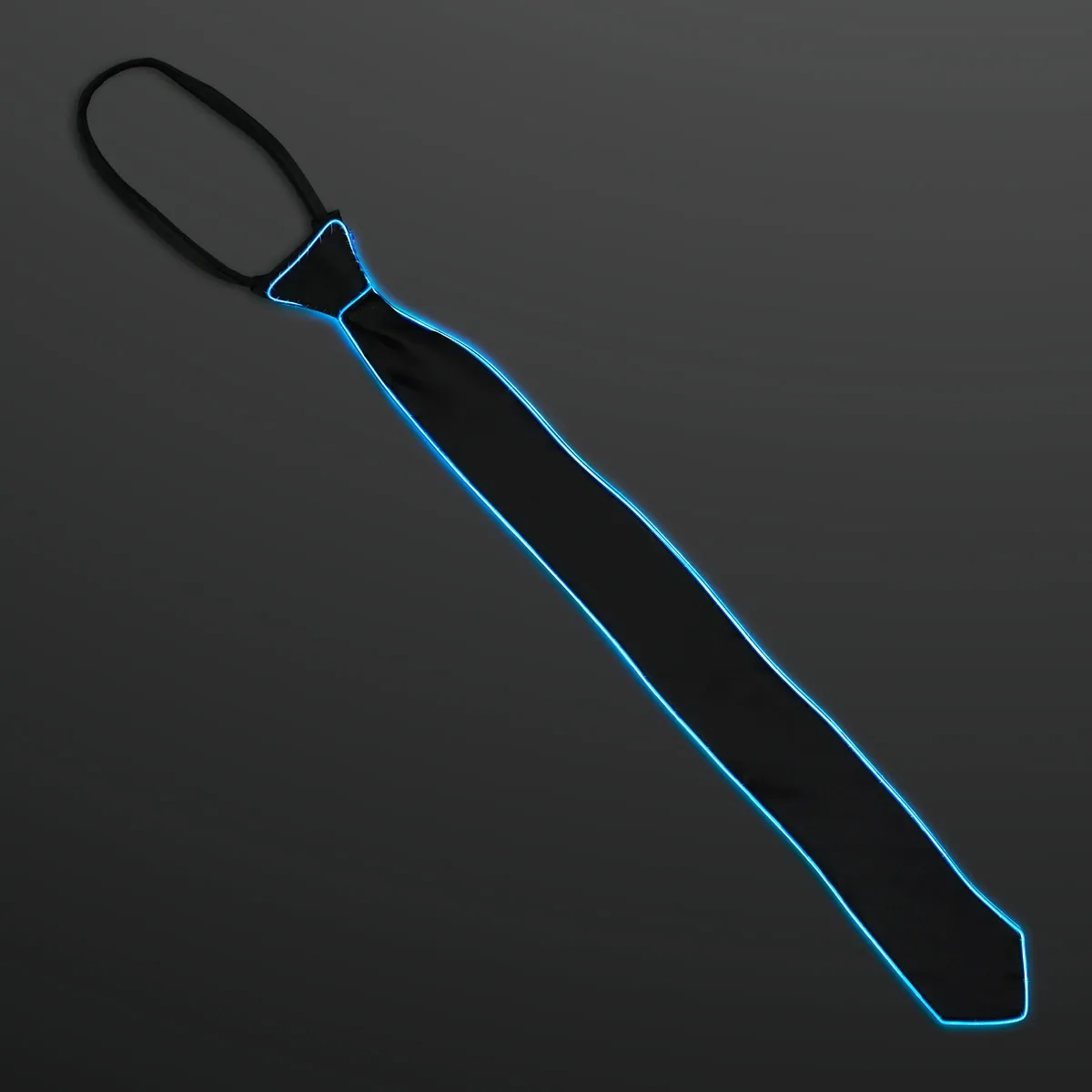 Ambient Glow Blue EL Wire Necktie 1