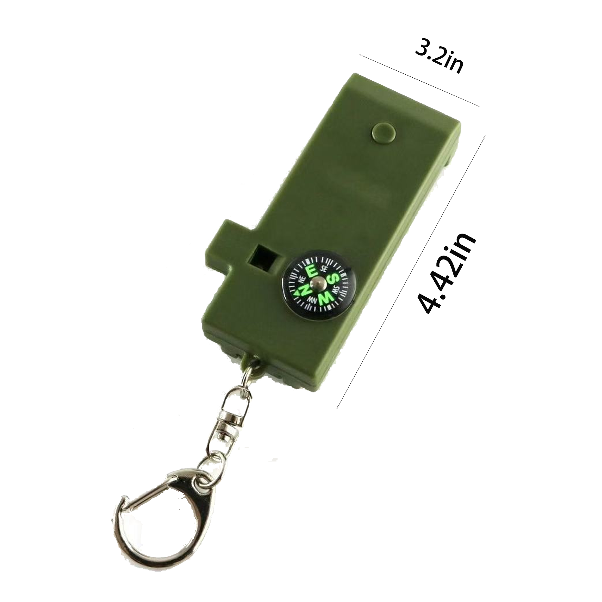 5 in 1 Outdoor Multifunctional Whistle Compass Magnifying Glass led 3