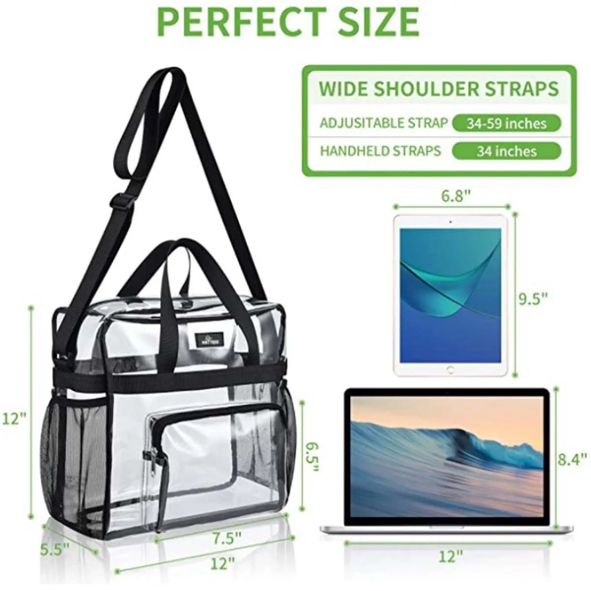 Multipurpose Large Capacity Stadium Approved Clear Tote Bag 5