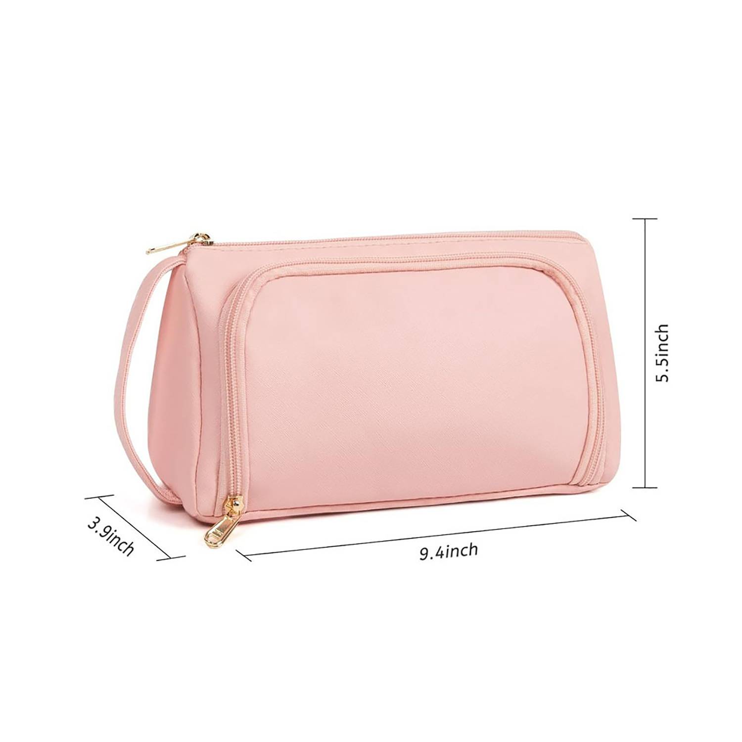 Portable PU Leather Travel Cosmetic Bag w/ Handle 5