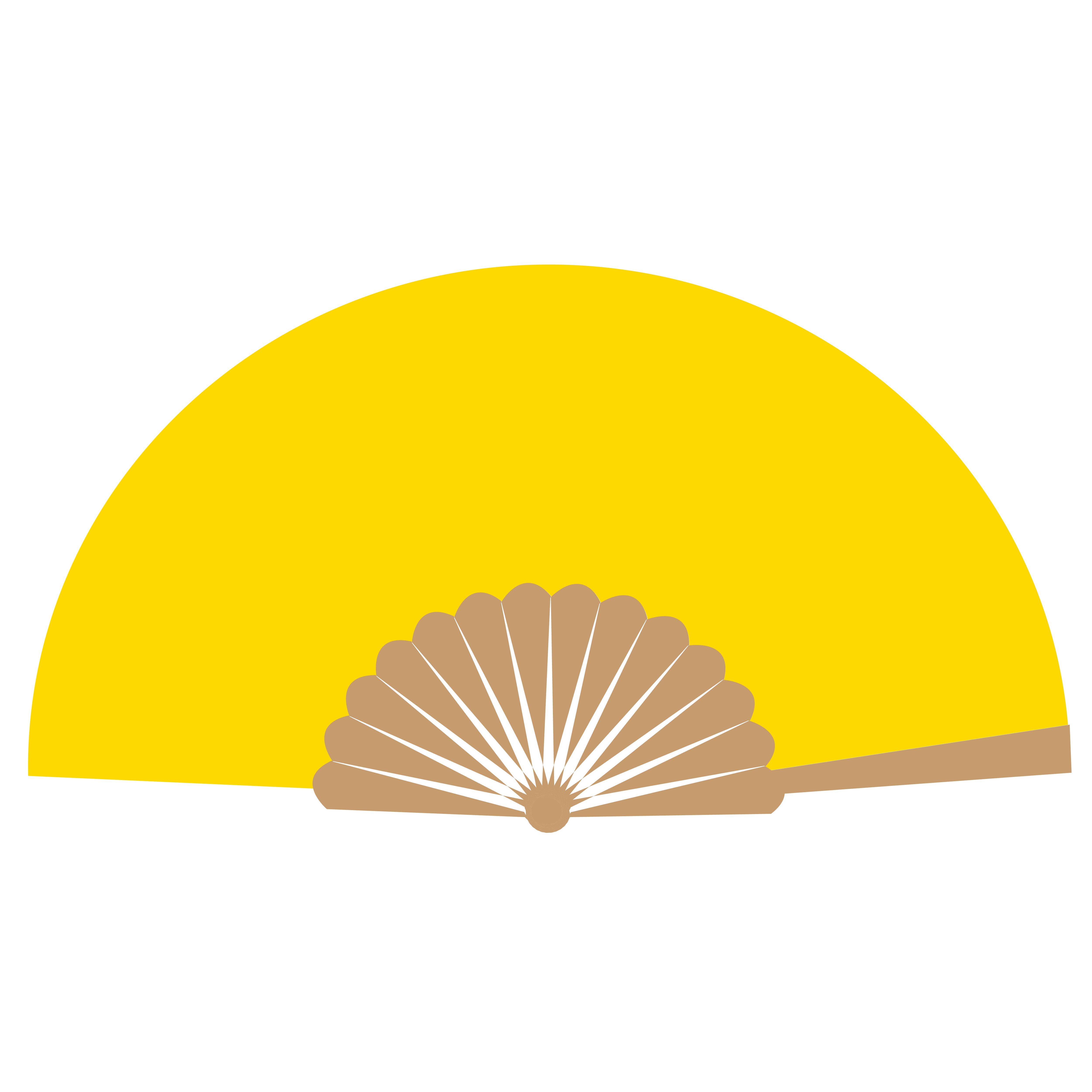 Fancy Bamboo Hand Fan - Full Color 15
