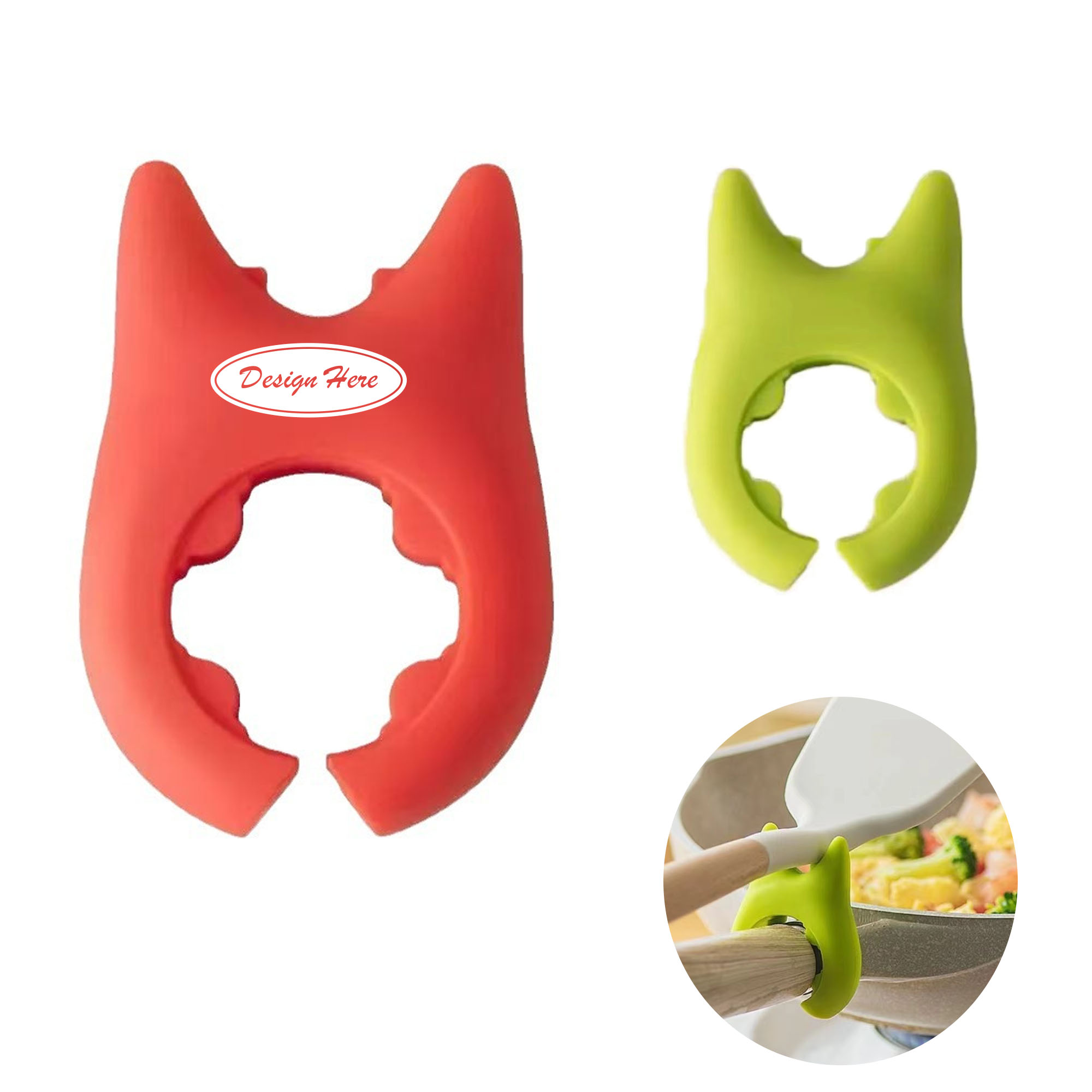 Silicone Spoon Spatula Holder Pot Clip 2