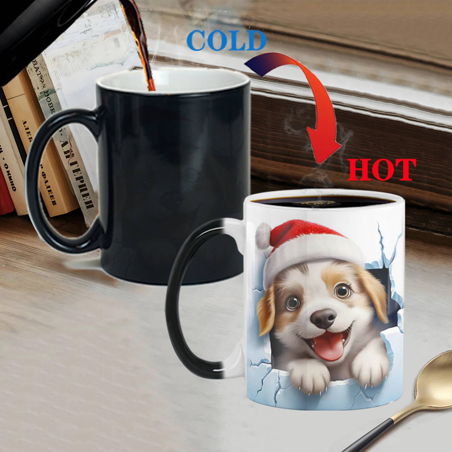 11oz Color Changing Ceramic Mug w/ 3D Dog Pattern 6