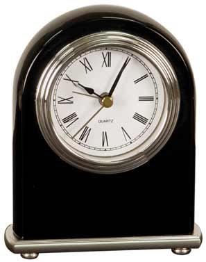 4" x 5" Black Piano Finish Arch Desk Clock 2