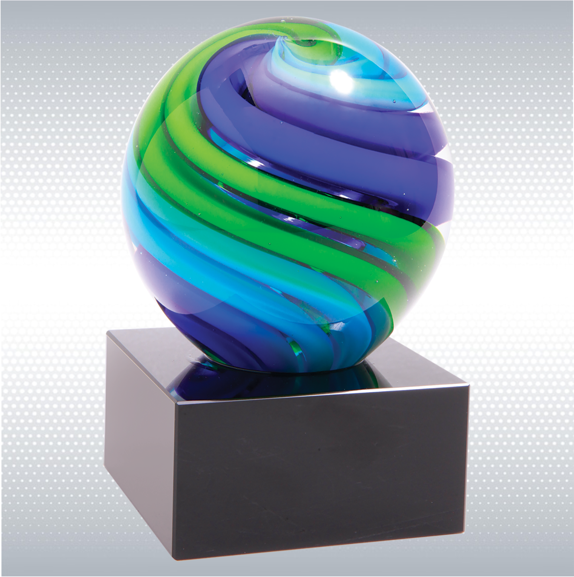 5" Two-Tone Blue & Green Sphere 3