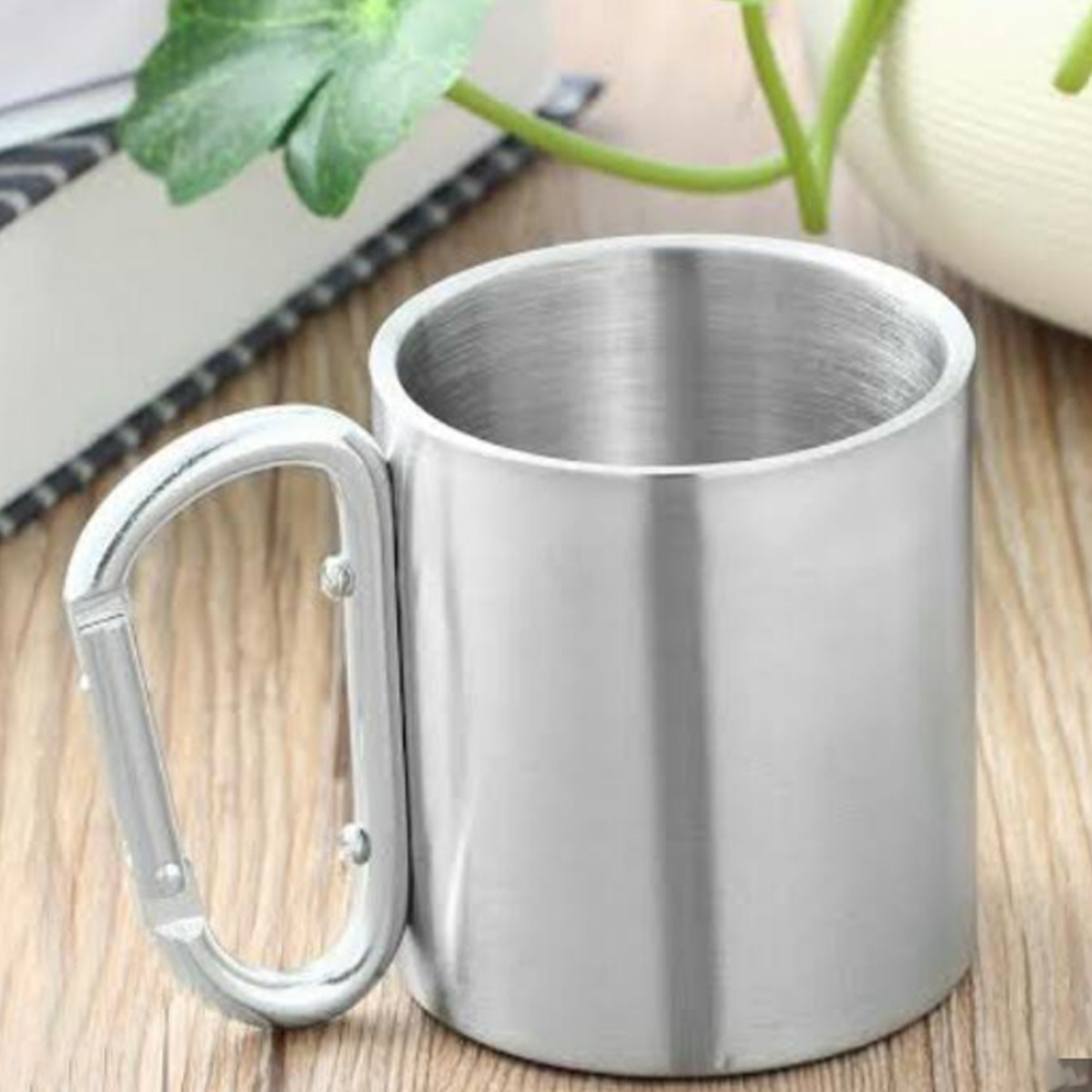 13Oz. Stainless Steel Mug with Carabiner Handle 1