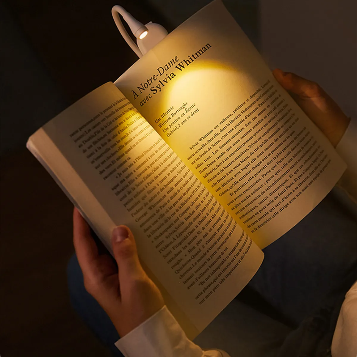 USB Rechargeable Adjustable Flexible Book Light Clip 5