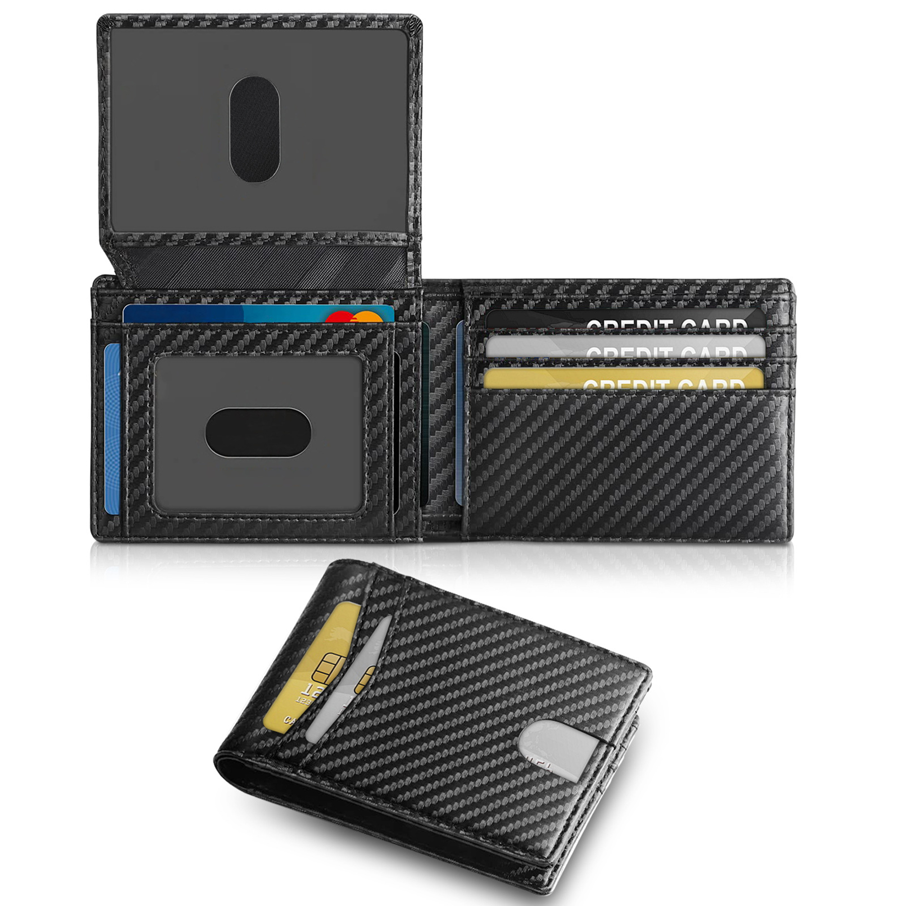 Men's Slim RFID Leather Wallet with 2 ID Windows 3