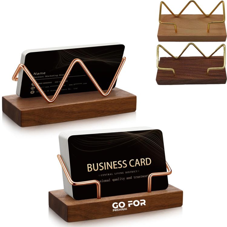 Wood Business Card Holder for Desk 2