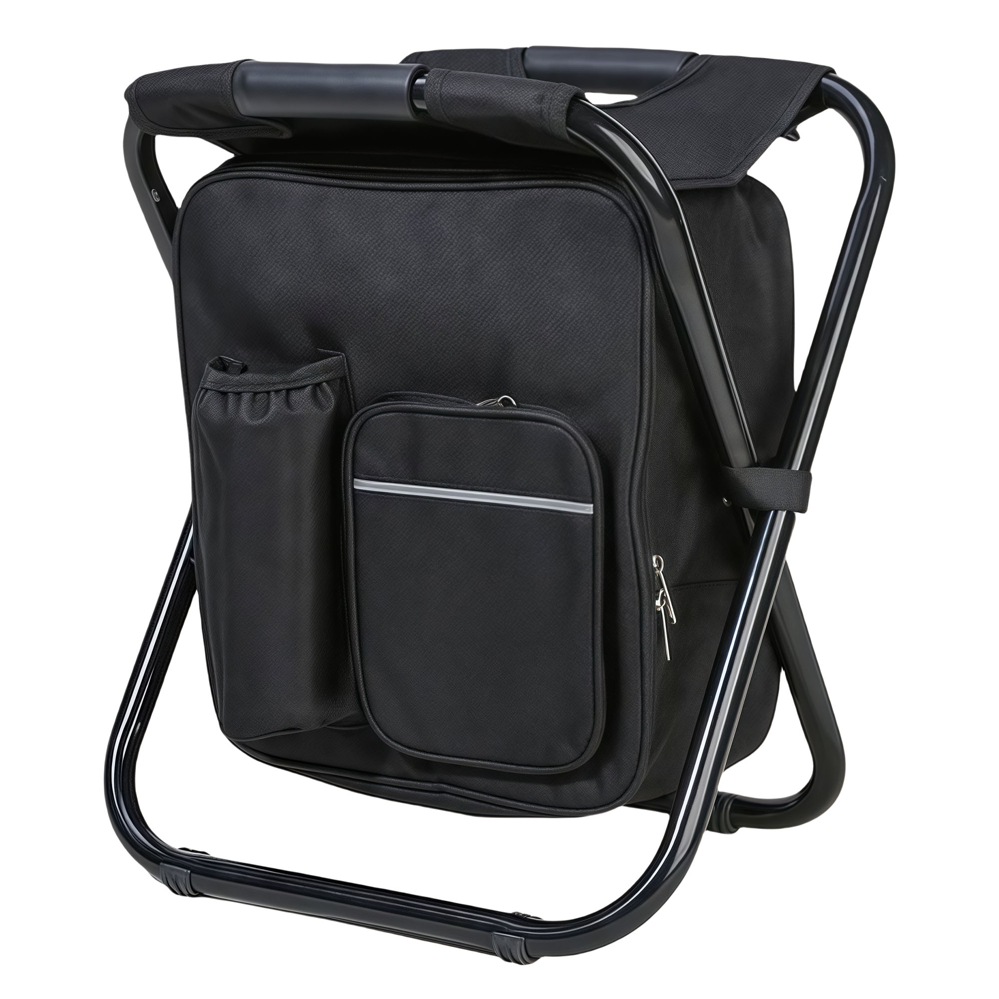Portable Outdoor Camping Folding Stool with Insulated Cooler Bag, Backpack Design 3