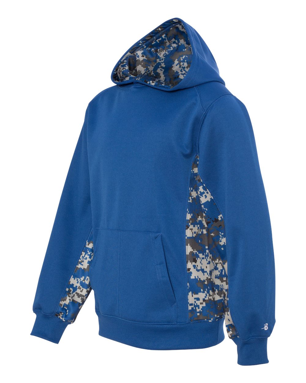 Youth Digital Camo Colorblock Performance Fleece Hooded Sweatshirt - 2464 3