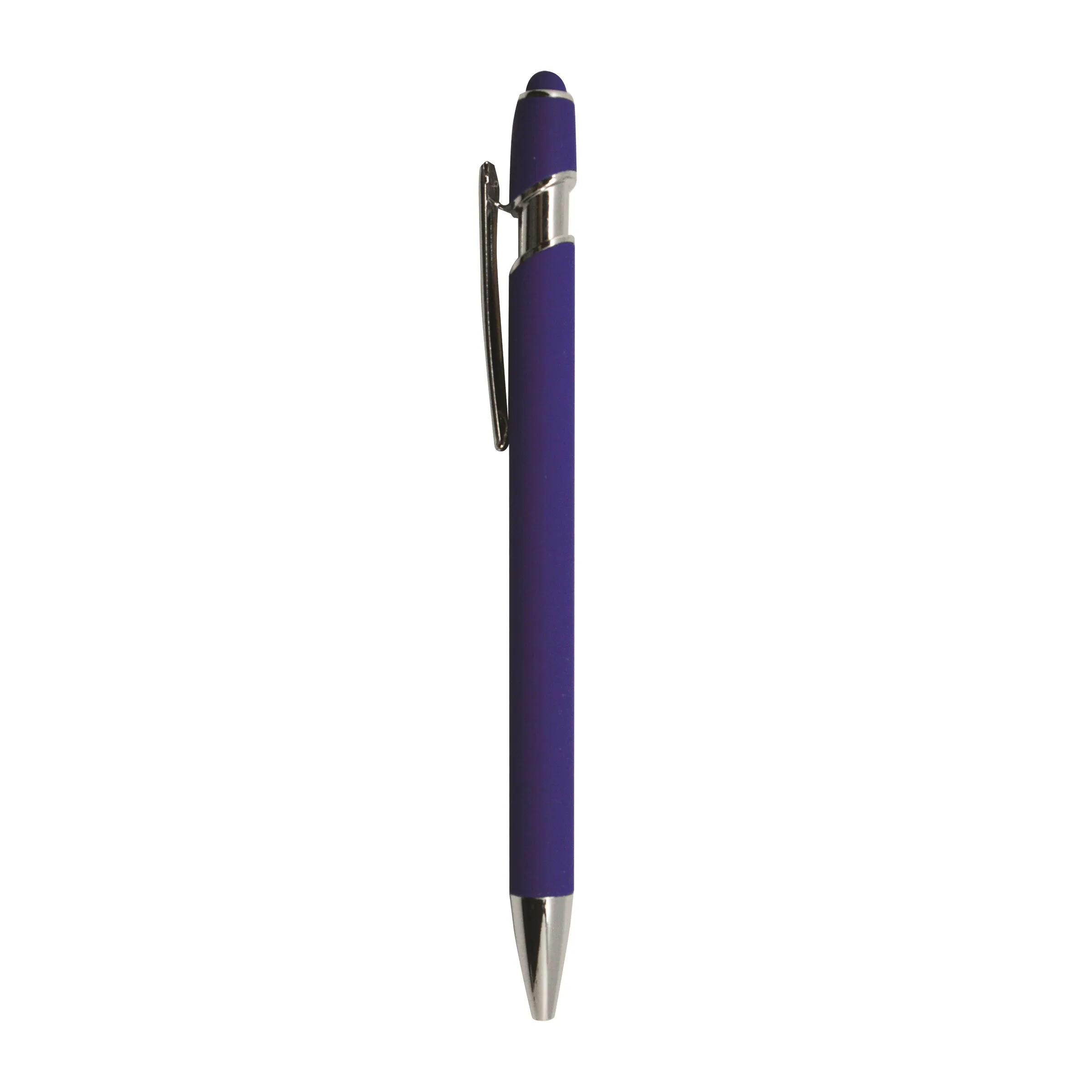 Soft Rubber Click Metal Ballpoint Pen w/ Stylus 7