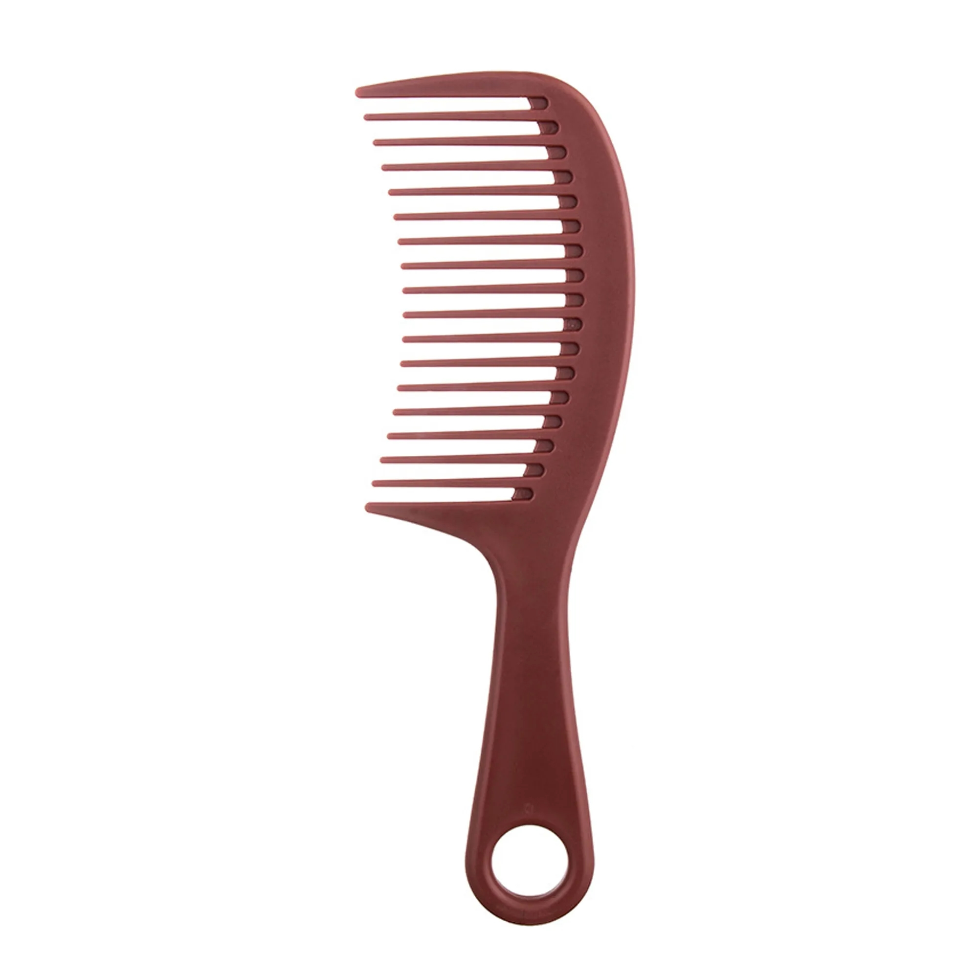Solid Color Plastic Wide Teeth Hair Comb 2