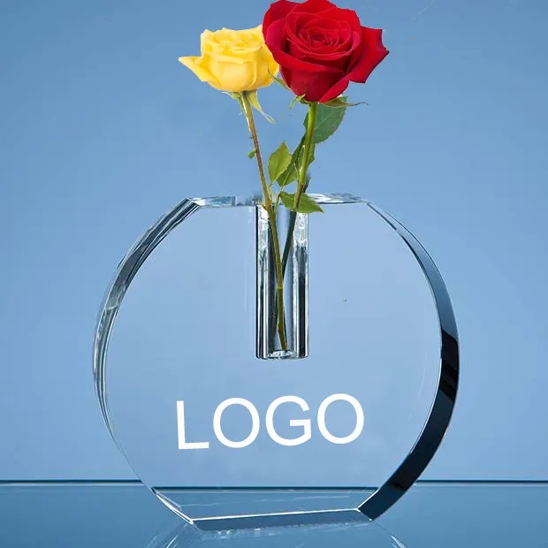 Optical Crystal Round Bud Vase 2