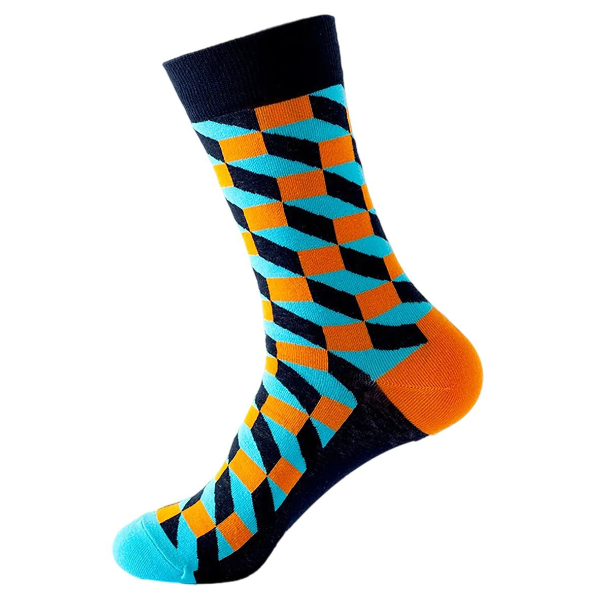 Cotton Crew Socks with Jacquard Pattern 119