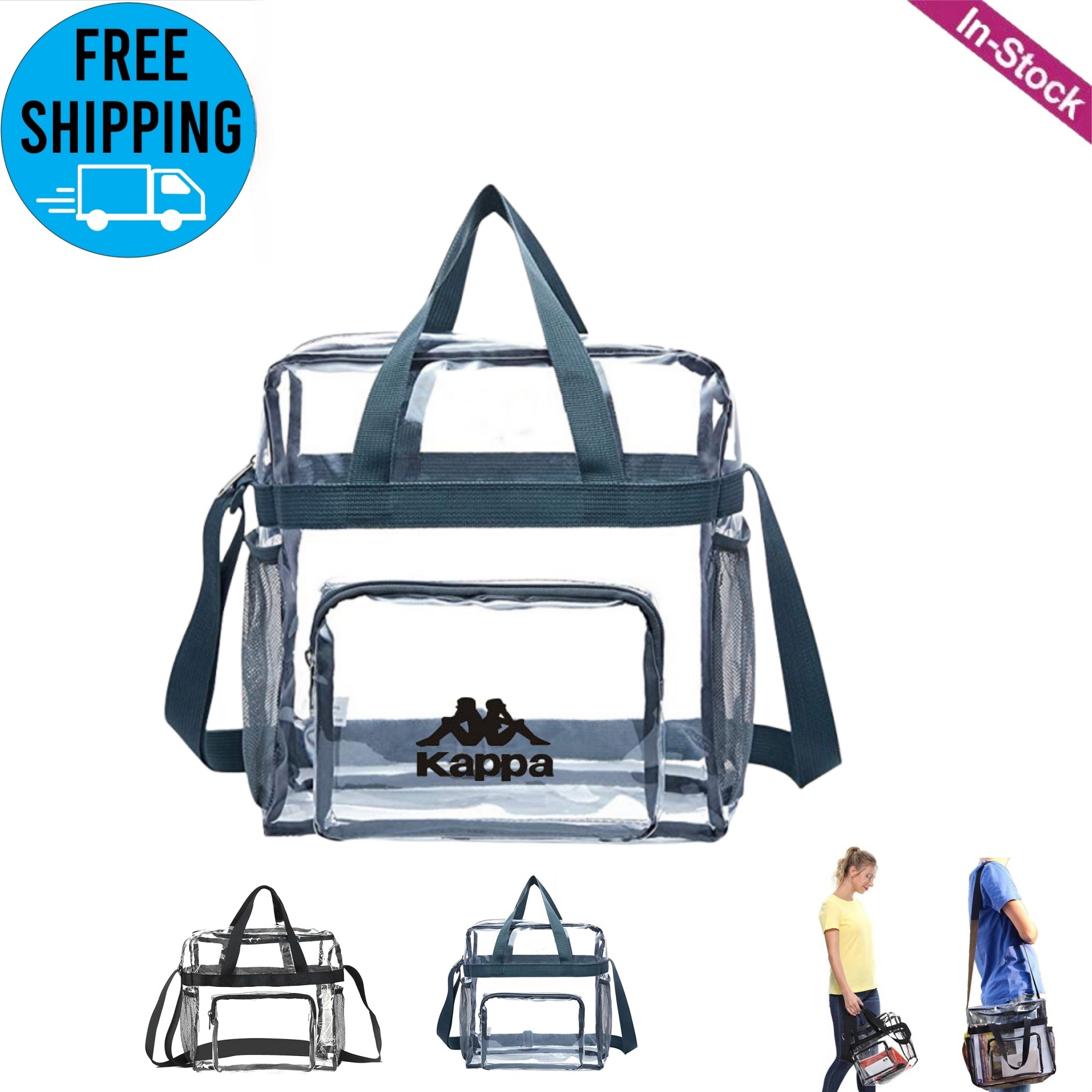 Stadium Approved Clear Tote Bag with Front Zipper Pocket 3