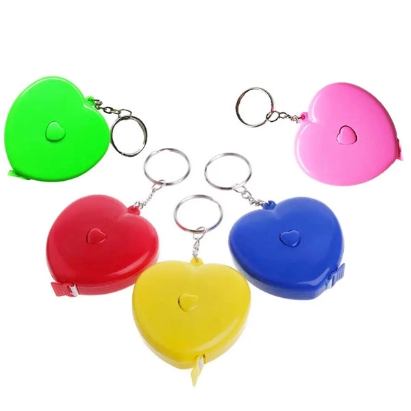 Custom Heart Shape Tape Measure Keychain 1