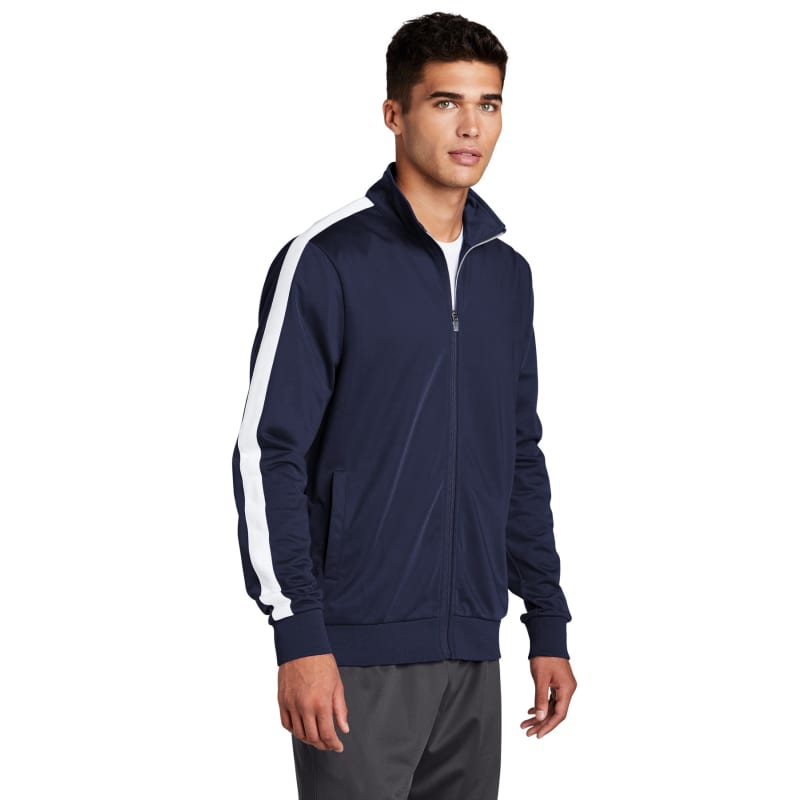 Sport-Tek Tricot Sleeve Stripe Track Jacket. 25