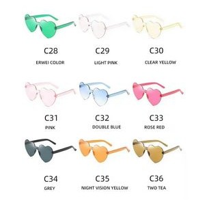 Customizable Heart Shape Eyewear Colored Sunglasses 3
