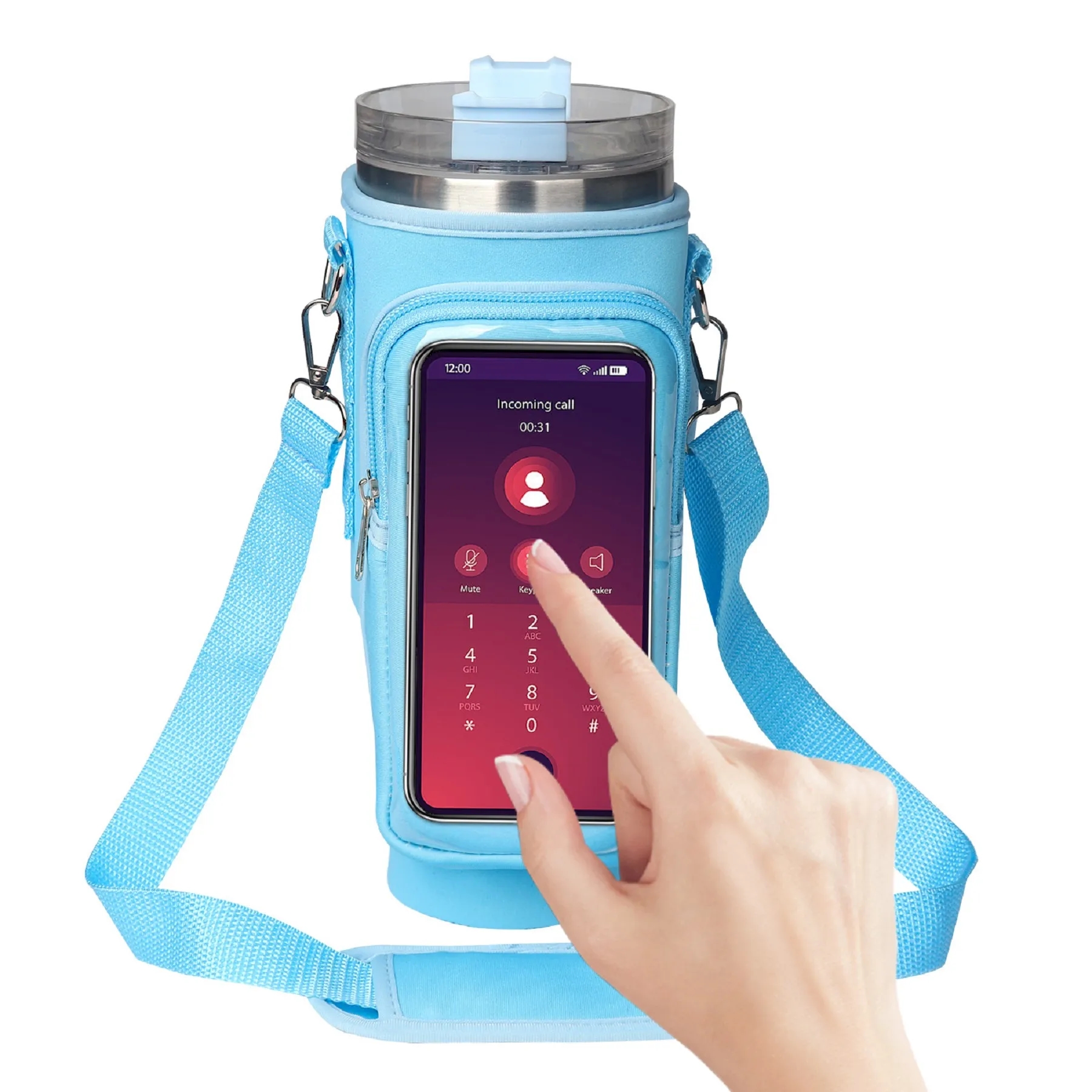 40 Oz. Water Bottle Carrier Holder Sleeve with Phone Bag 4