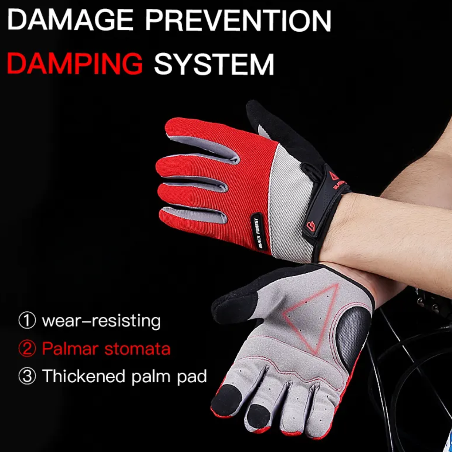 Ergonomic design Shock-Absorbing Touch Screen Cycle Gloves 3