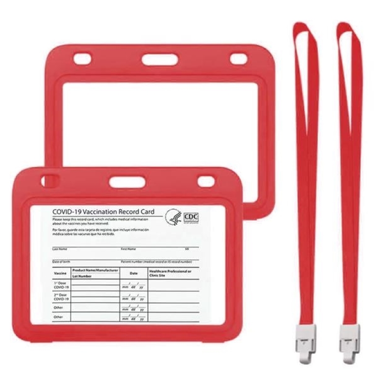 4x3" Vaccination Card Protective Holder Cover w/ Landyard 2