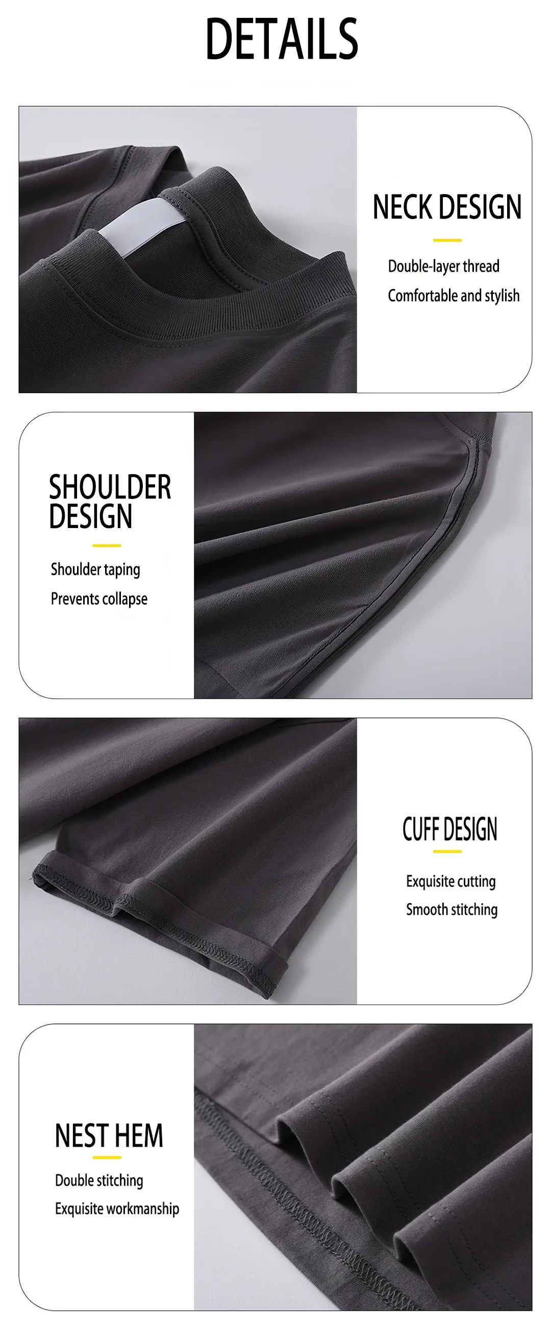 Wholesale 260gsm Heavyweight Cotton Tshirts Bulk Custom Logo Blank Tees 8