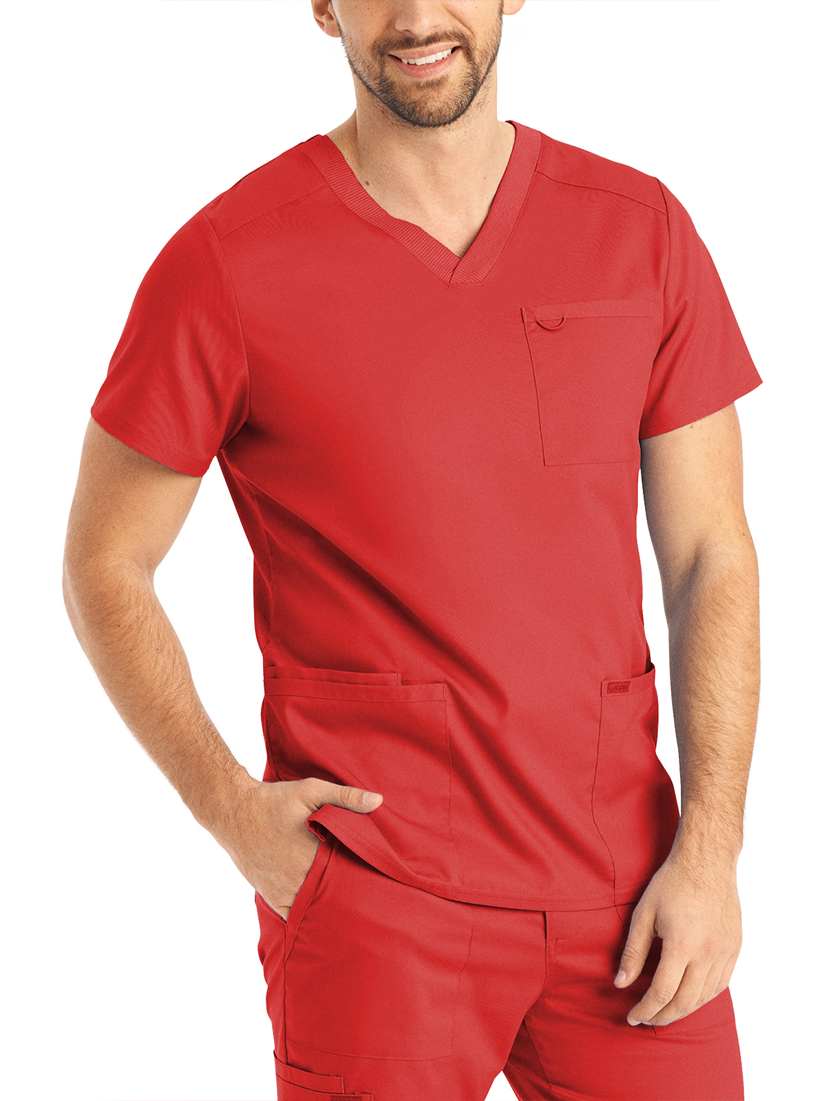 Landau - ProFlex - Men's Four-Pocket Back Yoke V-Neck Top 1