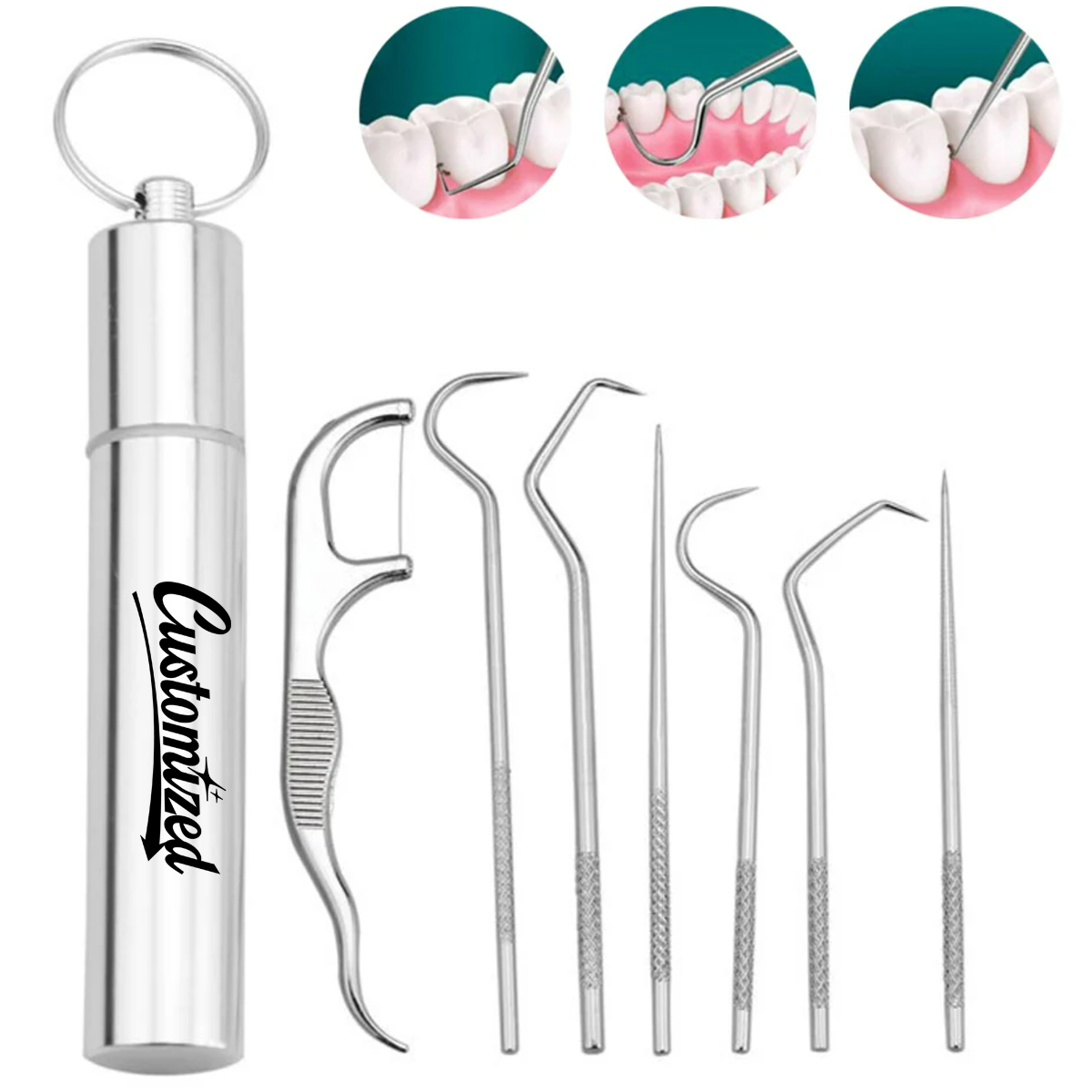 Portable Stainless Steel Oral Care Pick Kit 4