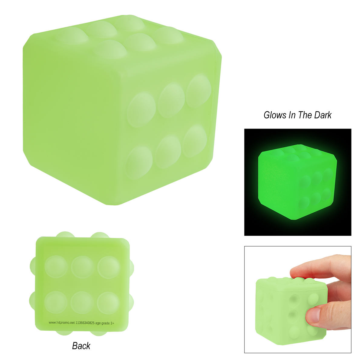 Glow-In-The-Dark Push Pop Cube 1