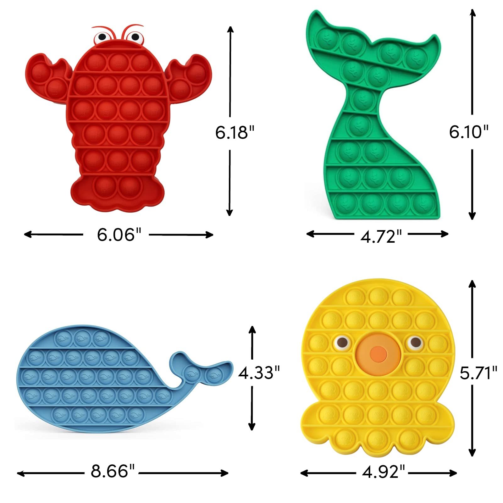 Sea Animals Pop Fidget Toys For Anxiety Stress Relief 2