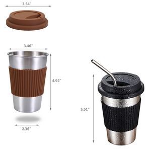 500ml Stainless Steel Tumbler With Heat Resistant Sleeve And Silicone Lid 19