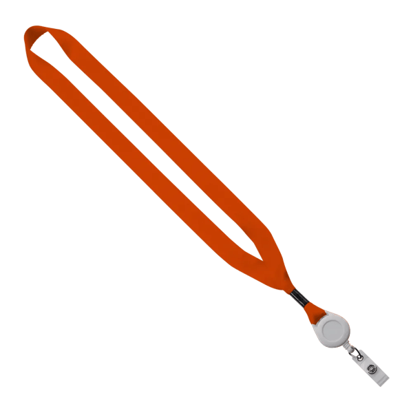 3/4" Polyester Lanyard with Metal Crimp & Retractable Badge Reel 306