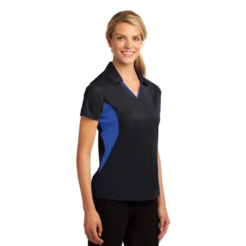 Sport-Tek Women's Side Blocked Micropique Sport-Wick Polo. 4