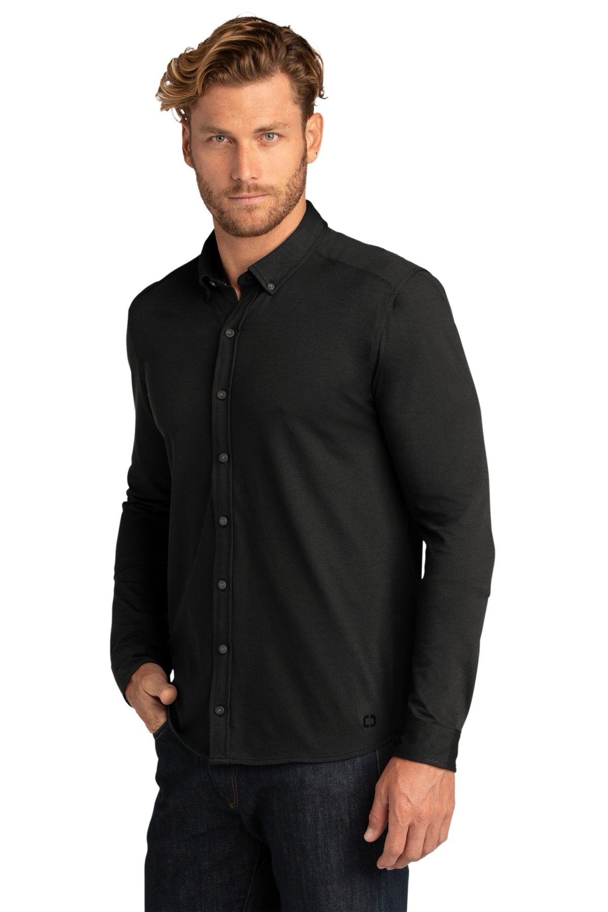 Code Stretch Long Sleeve Button-Up
