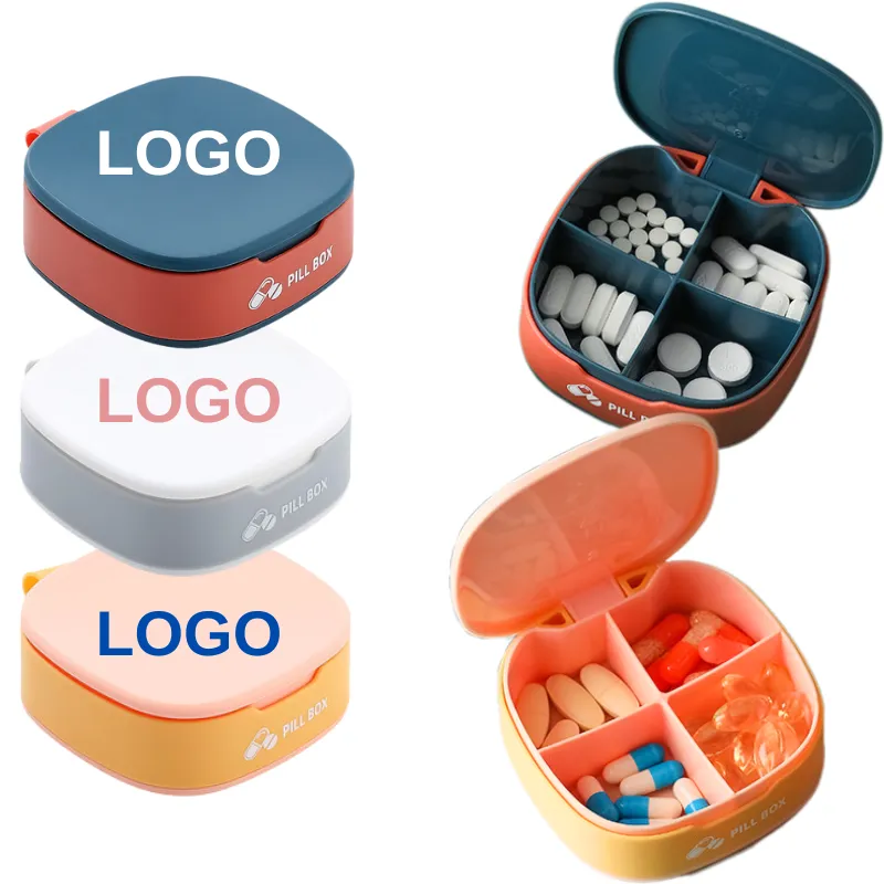 Portable 4-Compartment Pill Box 4