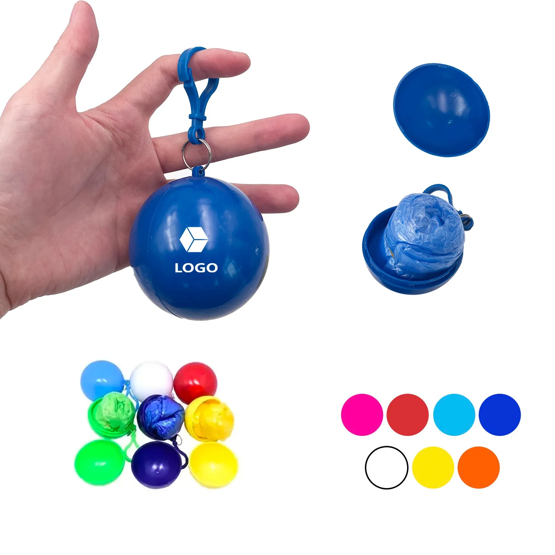 Portable Disposable Raincoat With Ball/Keychain MOQ50 3