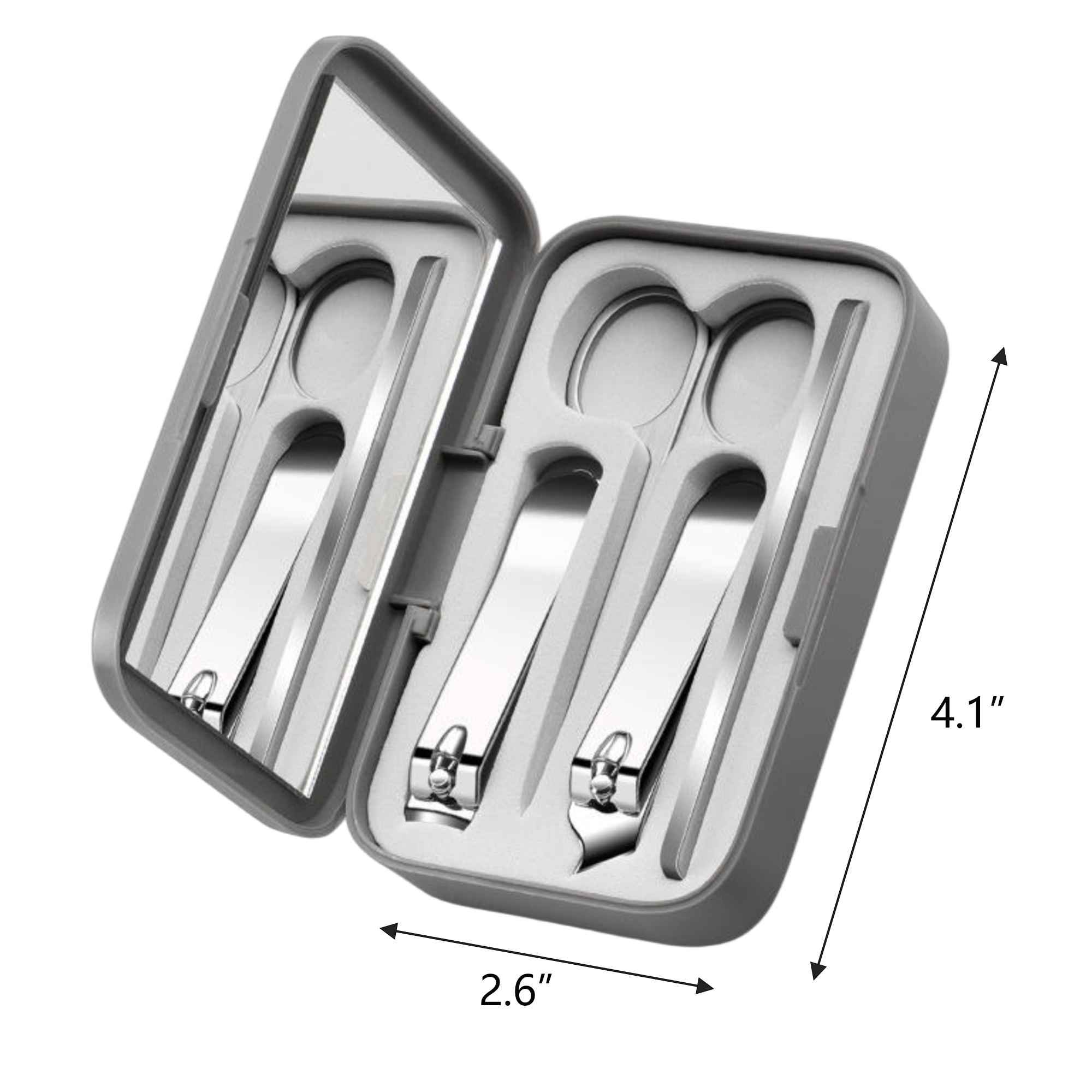 4-Piece Nail Clipper Set with Mirror 4