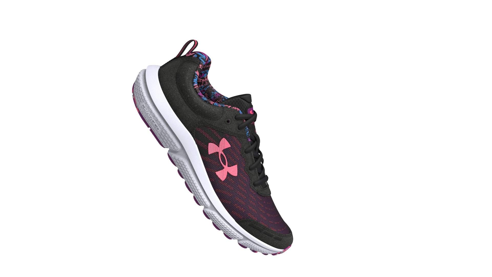 UA Assert 10 Glitter Girls' Grade School Running Shoes 2