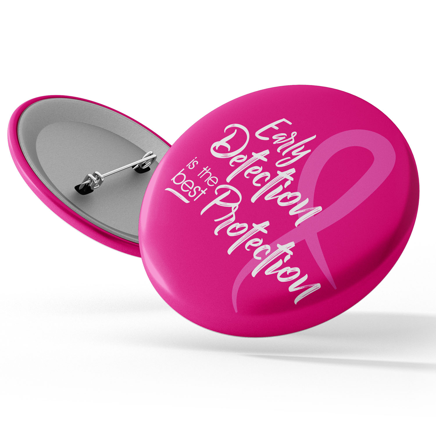 Stock Awareness Button - Breast Cancer Awareness: "Early Detection is the Best Protection" 1