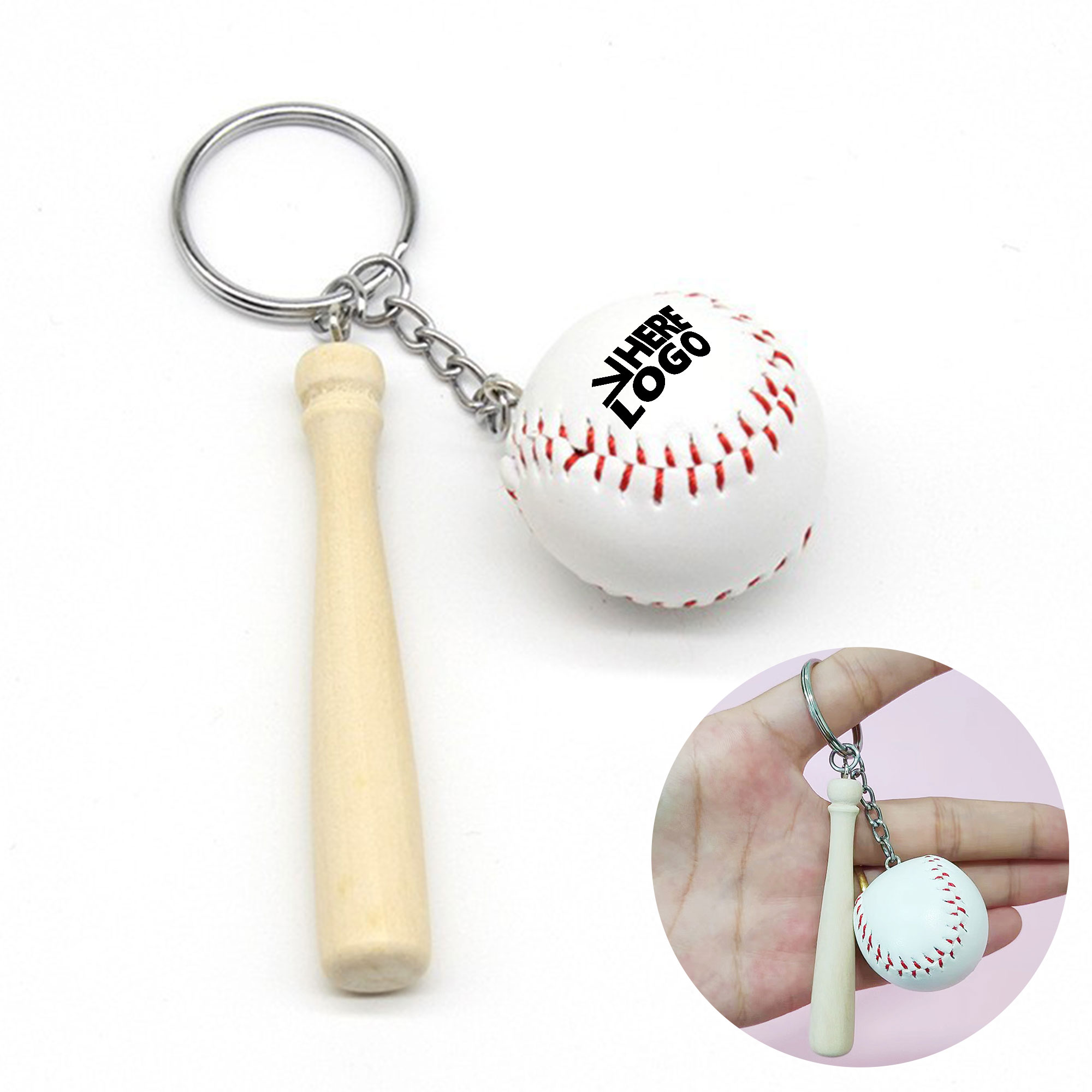 Baseball Set Keychain Bag Pendant Sports Activity Gift 1