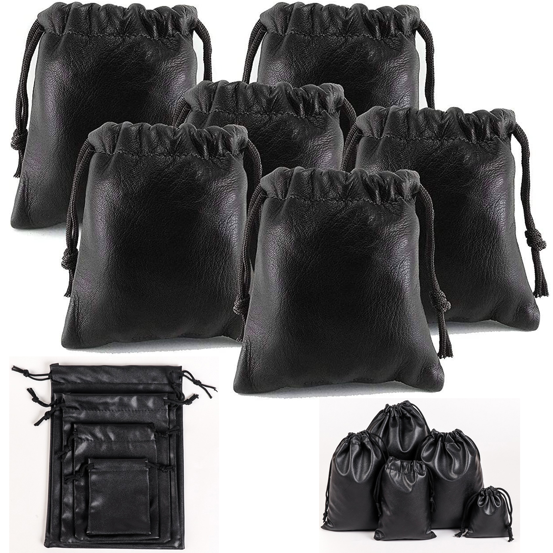 7 x 9cm Chalk Factory Lambskin Leather Drawstrings Pouch